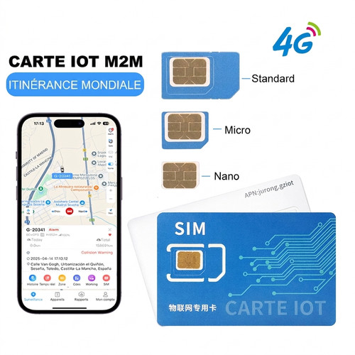 Carte sim pour traceur gps - gps, 4g